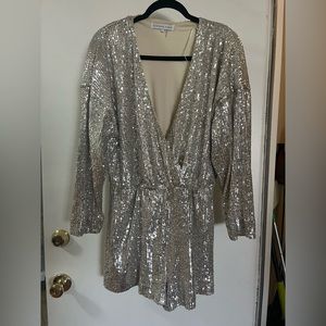 Silver Sequin Romper